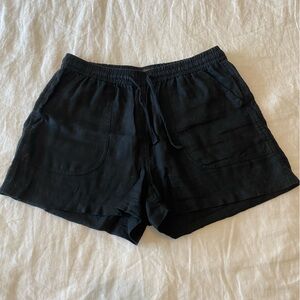 Quince Linen Black Shorts